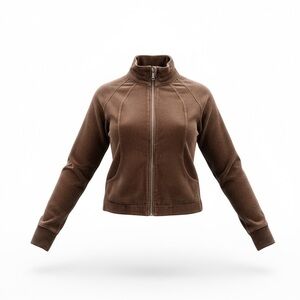lululemon athletica Brown Ribbed Full-Zip Jacket